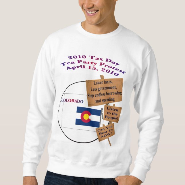 Sweatshirt de protestation de thé de jour d'impôts (Devant)