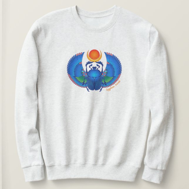 Sweatshirt de scarab bleu égyptien (Design devant)