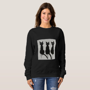 Sweatshirt de silhouette des chats noirs