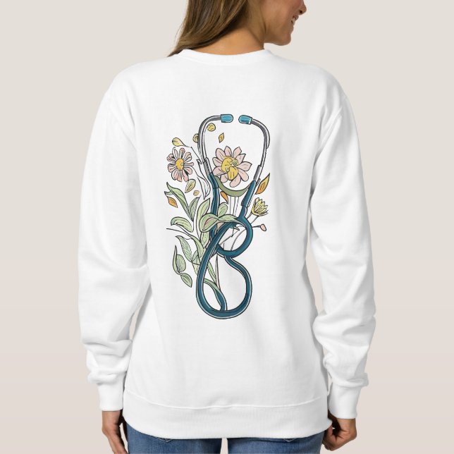 Sweatshirt de stéthoscope floral (Dos)