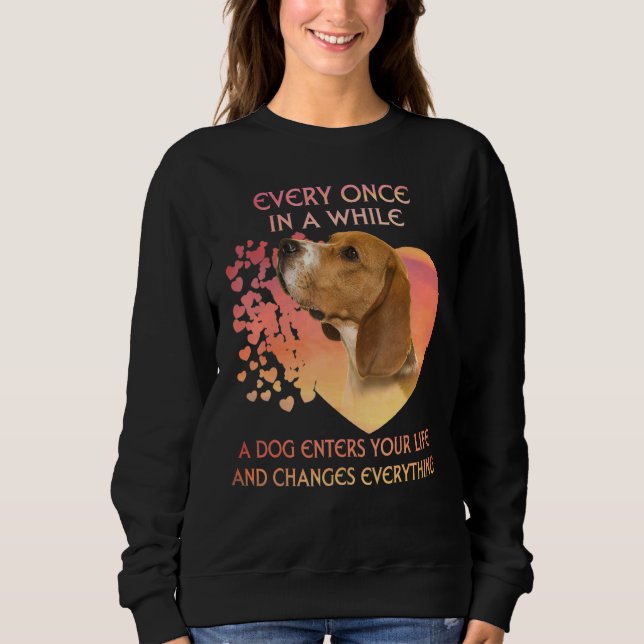 Sweatshirt De Temps En Temps, Un Beagle Vous Entre Dans La Vi (Devant)