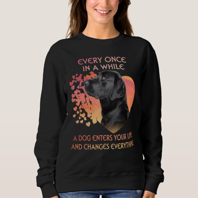Sweatshirt De Temps En Temps, Un Labrador Noir Vous Entre (Devant)