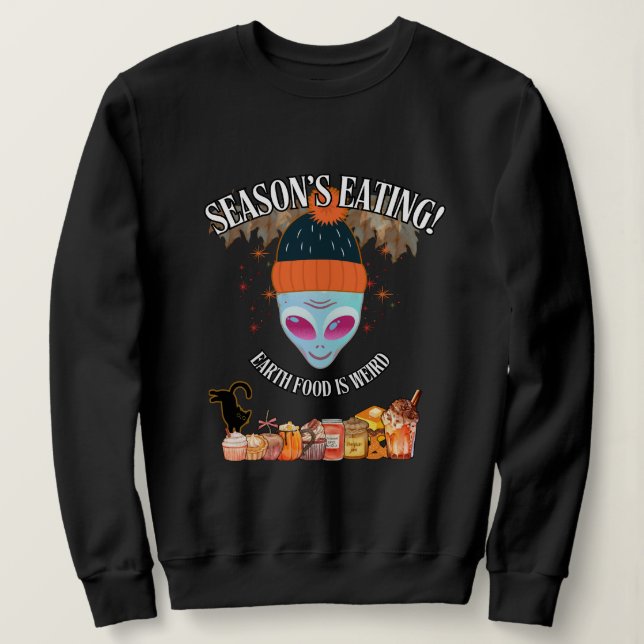 👽 Sweatshirt de Thanksgiving drôle d'alien (Design devant)
