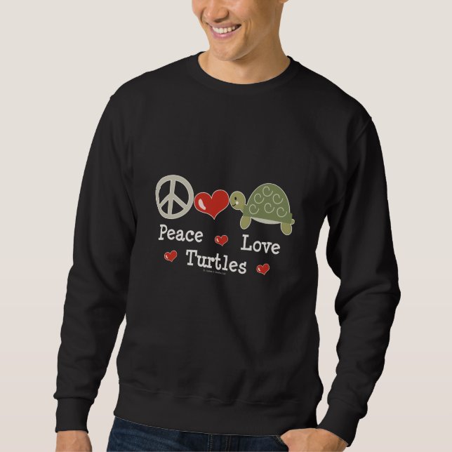 Sweatshirt de tortues d'amour de paix (Devant)