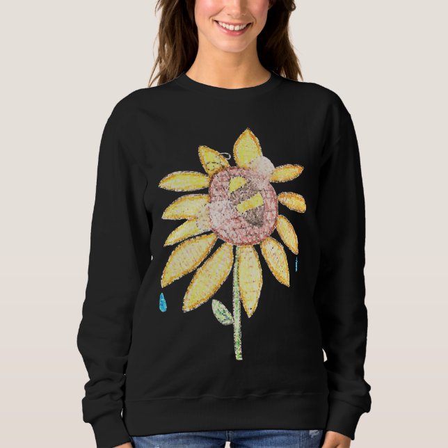 sweatshirt de tournesol en vitrail (Devant)