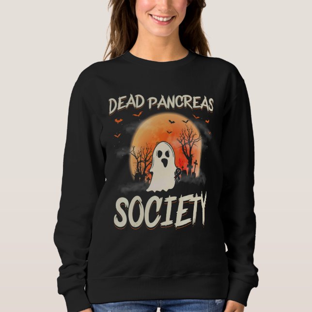 Sweatshirt Dead Pancreas Society Ghost Diabetes Awareness Hal (Devant)