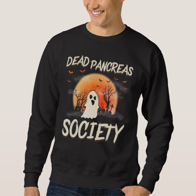 Sweatshirt Dead Pancreas Society Ghost Diabetes Awareness Hal (Devant)