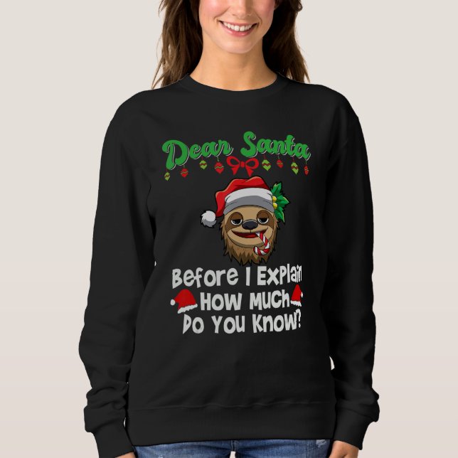 Sweatshirt Dear Santa Before I Explain How Much Do You Know_4 (Devant)