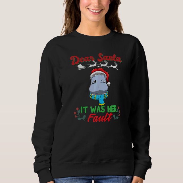 Sweatshirt Dear Santa It Was Her Fault Siblings Matching Xmas (Devant)