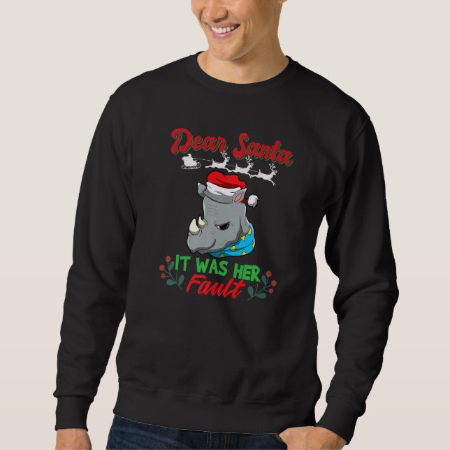 Sweatshirt Dear Santa It Was Her Fault Siblings Matching Xmas (Devant)