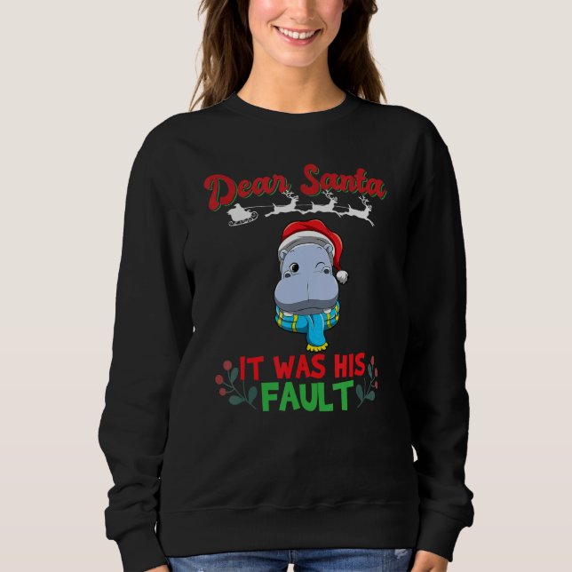 Sweatshirt Dear Santa It Was His Fault Siblings Matching Xmas (Devant)