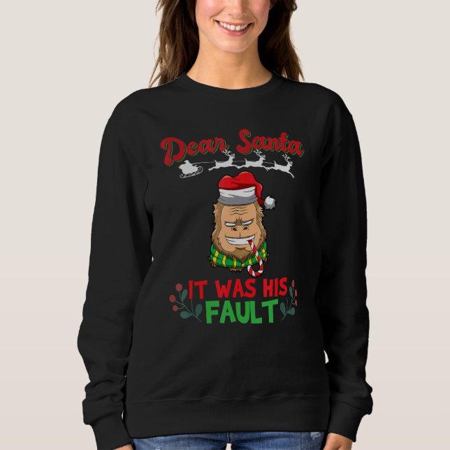Sweatshirt Dear Santa It Was His Fault Siblings Matching Xmas (Devant)