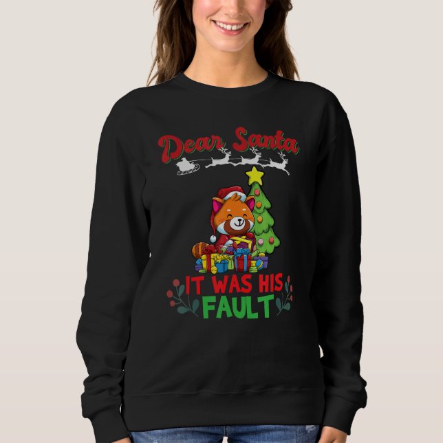 Sweatshirt Dear Santa It Was His Fault Siblings Matching Xmas (Devant)