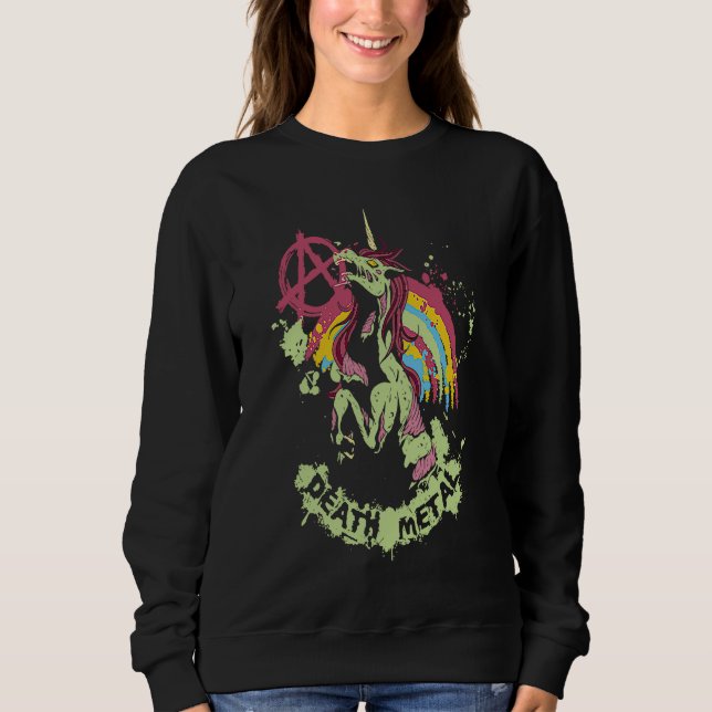 Sweatshirt Death Rock Unicorn Music Head Rocker Heavy 1 (Devant)