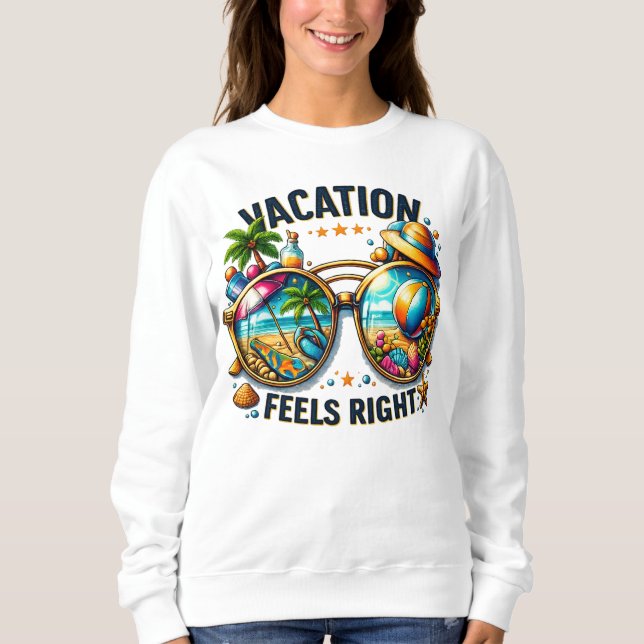 Sweatshirt Débardeur de base pour femmes « Vacation Feels Rig (Devant)