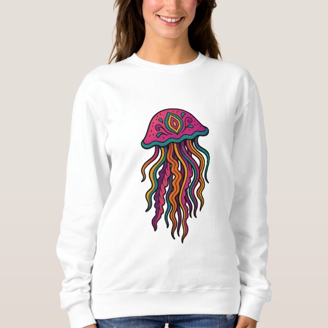 Sweatshirt Débardeur femme Méduse Néon Trippy (Devant)