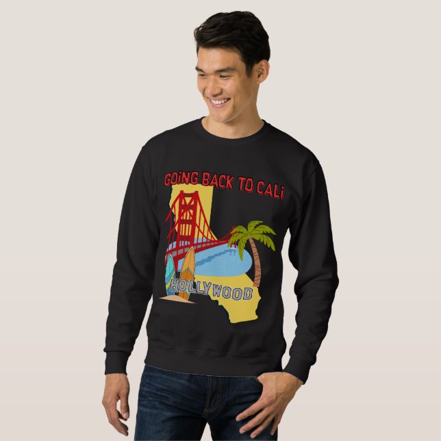 Sweatshirt Débardeur foncé pour hommes Going Back to Cali (Devant entier)