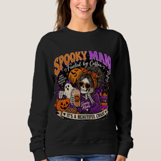 Sweatshirt Débardeur Halloween 'Spooky Mama' dopé au café