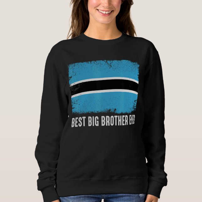 Sweatshirt Déchiré Botswana Drapeau Meilleur Big Brother Jama (Devant)