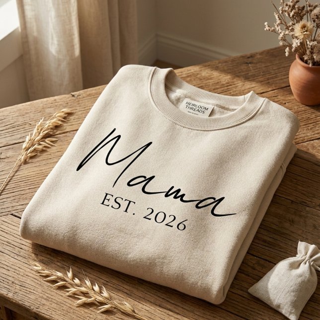 Sweatshirt Déclaration de maternité moderne de l'année Mama E (Créateur téléchargé)