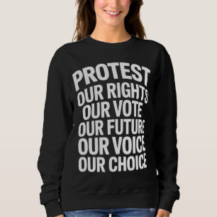 Sweatshirt Déclaration de protestation Hands Off Nos droits N