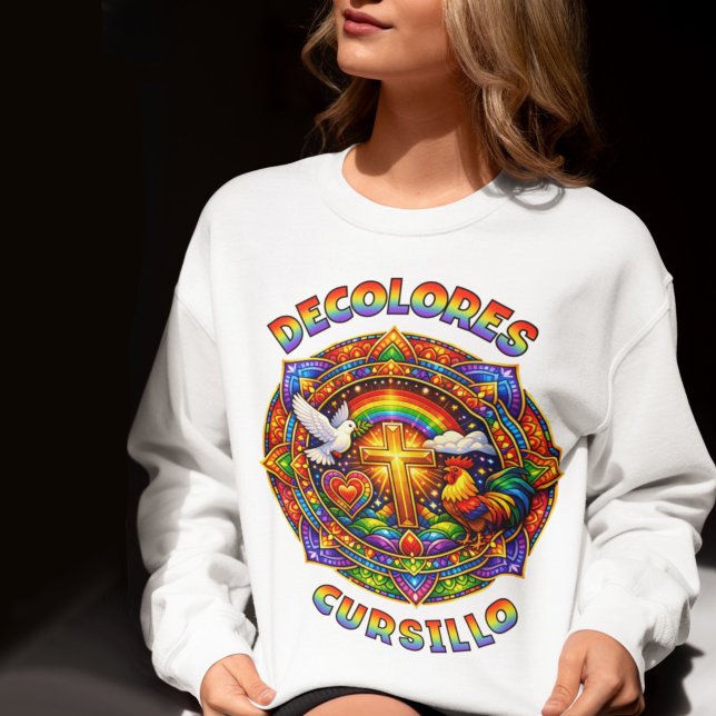 Sweatshirt DeColores Cursillo Croix Colombe Coq Mandala (Créateur téléchargé)