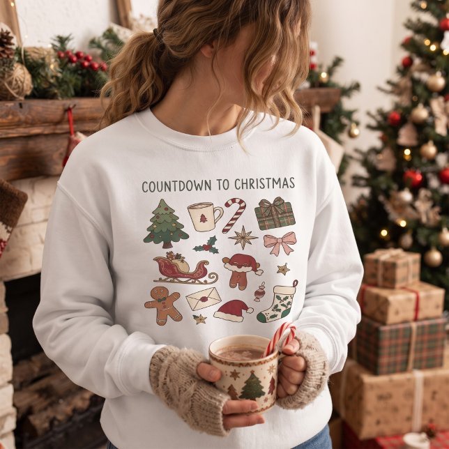 Sweatshirt Décompte jusqu'à Noël Conception de vacances de No (Créateur téléchargé)