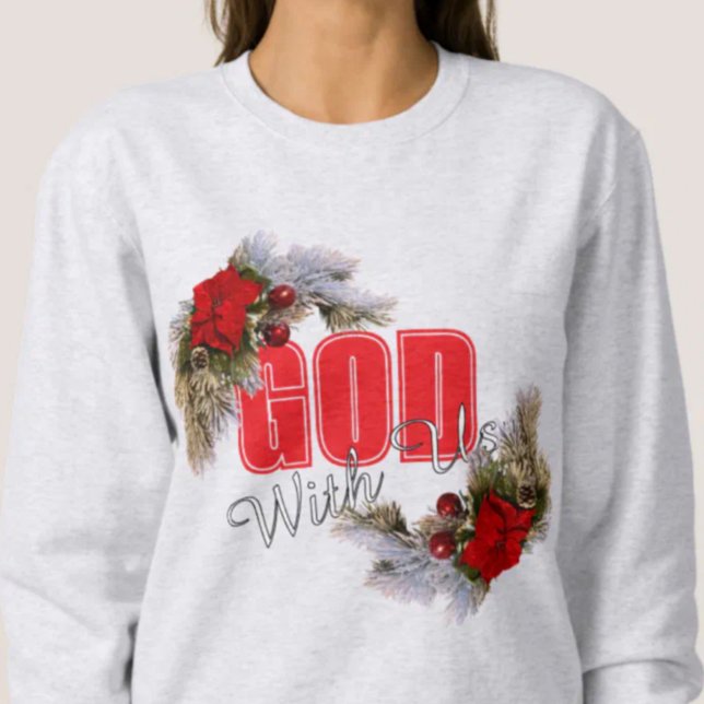 Sweatshirt Décoration de Noël Dieu Avec Nous (Créateur téléchargé)