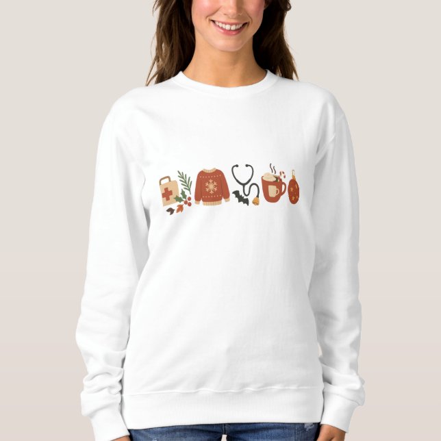 Sweatshirt Décorations de Noël – Conception festive de fêtes (Devant)