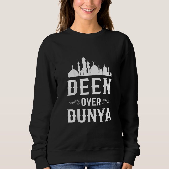 Sweatshirt Deen au-dessus de la mosquée Dunya musulmane islam (Devant)