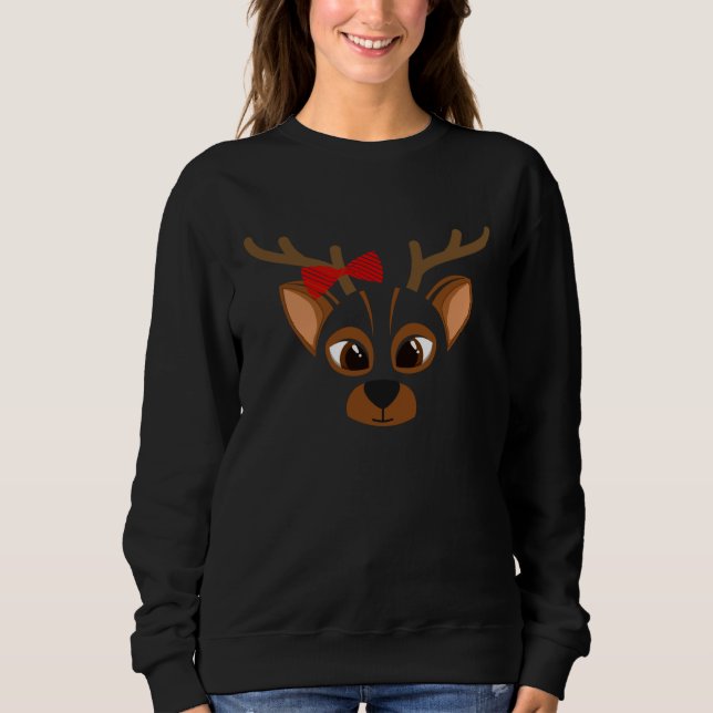 Sweatshirt Deer Animal Bow Tie Child Halloween Costume Gift (Devant)