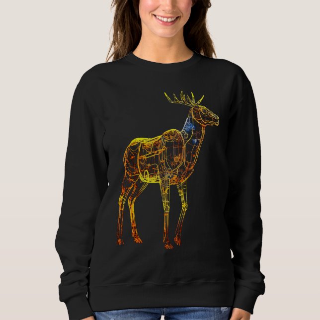 Sweatshirt Deer artwork motif  animal deer (Devant)