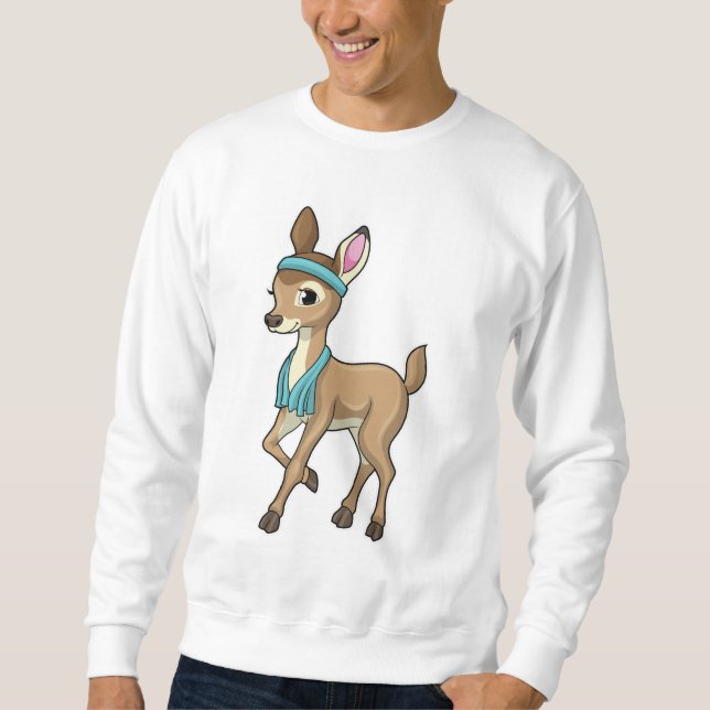 Sweatshirt Deer at Fitness with Towel (Devant)
