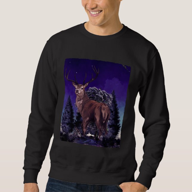 Sweatshirt Deer By Night Hunting Deer Hunter Hunt (Devant)