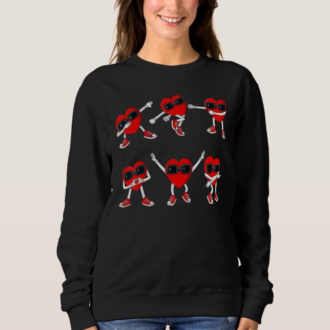 Sweatshirt Défi de danse Dancing Hearts pour la Saint-Valenti (Devant)
