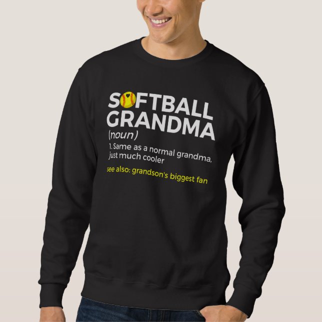 Sweatshirt Définition de grand-mère de softball, plus grand f (Devant)