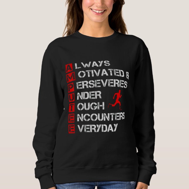 Sweatshirt Définition de l'Humour Amputé Bras de jambe Drôle  (Devant)