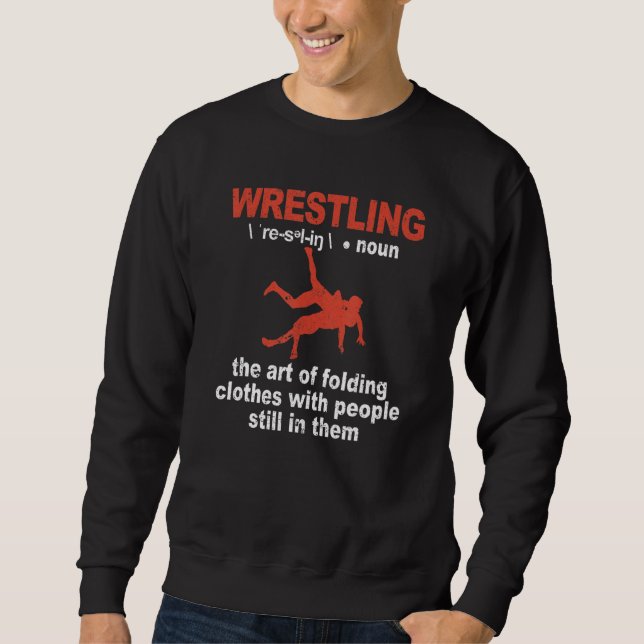 Sweatshirt Définition de lutte Entraîneur de lutteur Élève Lu (Devant)