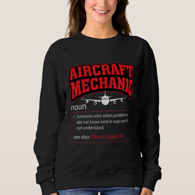 Sweatshirt Définition de mécanicien d'aéronef Mécanicien d'av (Devant)