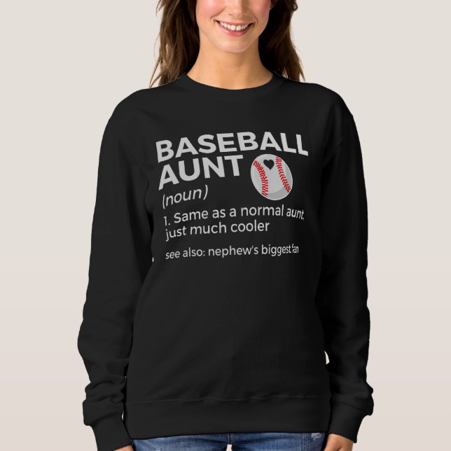 Sweatshirt Définition de Tante de Baseball Plus Grand Fan du  (Devant)