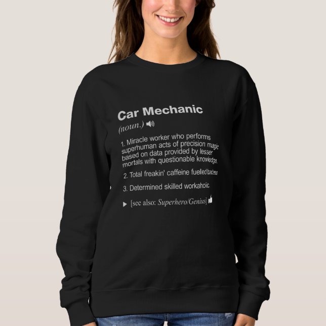 Sweatshirt Définition De Travail Mécanique De Voiture Signifi (Devant)