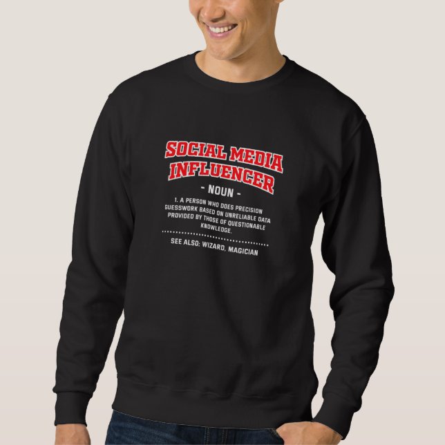 Sweatshirt Définition d'influenceur sur les médias sociaux    (Devant)