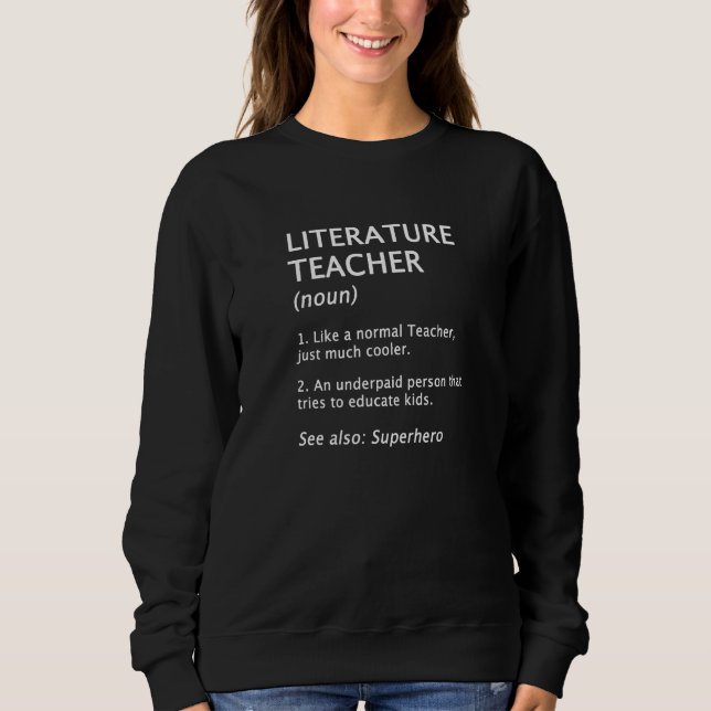 Sweatshirt Définition et description du professeur de littéra (Devant)