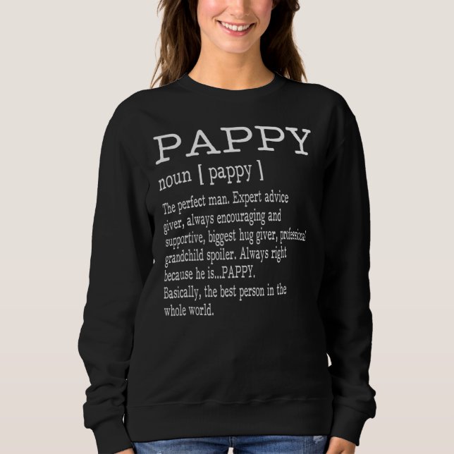 Sweatshirt Définition Pappy Dictionnaire Pappy Pour Hommes Gr (Devant)