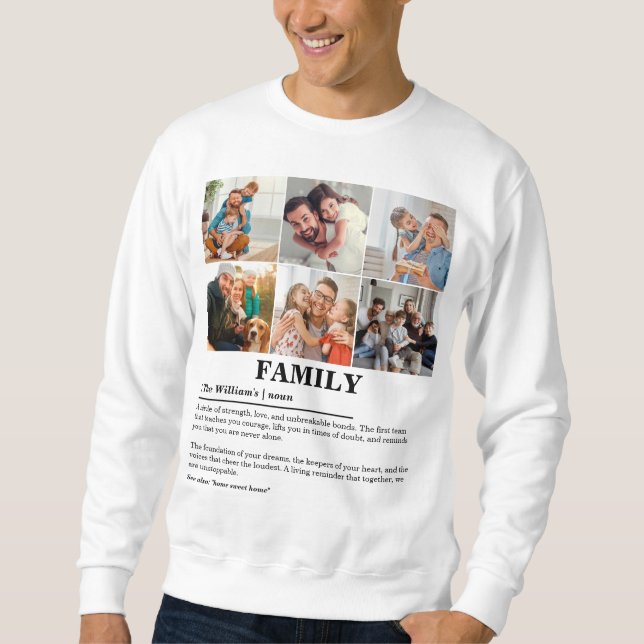 Sweatshirt Définition personnalisée de la famille de collages (Devant)