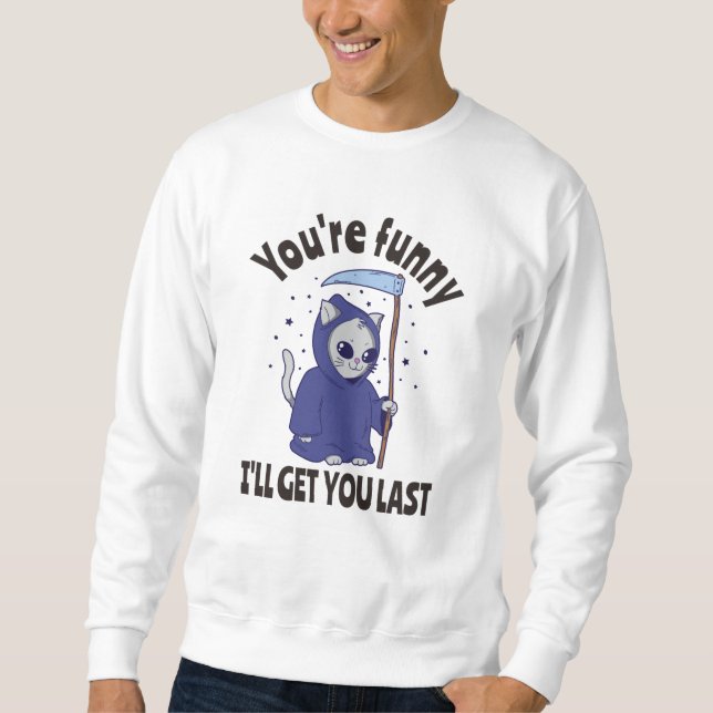 Sweatshirt Déguisement de chat de la Faucheuse drôle pour Hal (Devant)