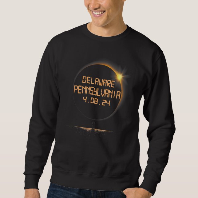 Sweatshirt Delaware Pennsylvanie PA Éclipse solaire totale av (Devant)