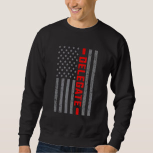 Sweatshirt Délégué Américain Drapeau US Drapeau Vintage Pour 
