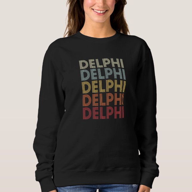Sweatshirt Delphi Indiana Delphi IN Rétro Texte Vintage (Devant)