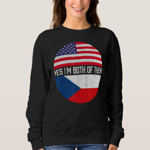 Sweatshirt Demi-Américain Demi-République Tchèque Usa Famille